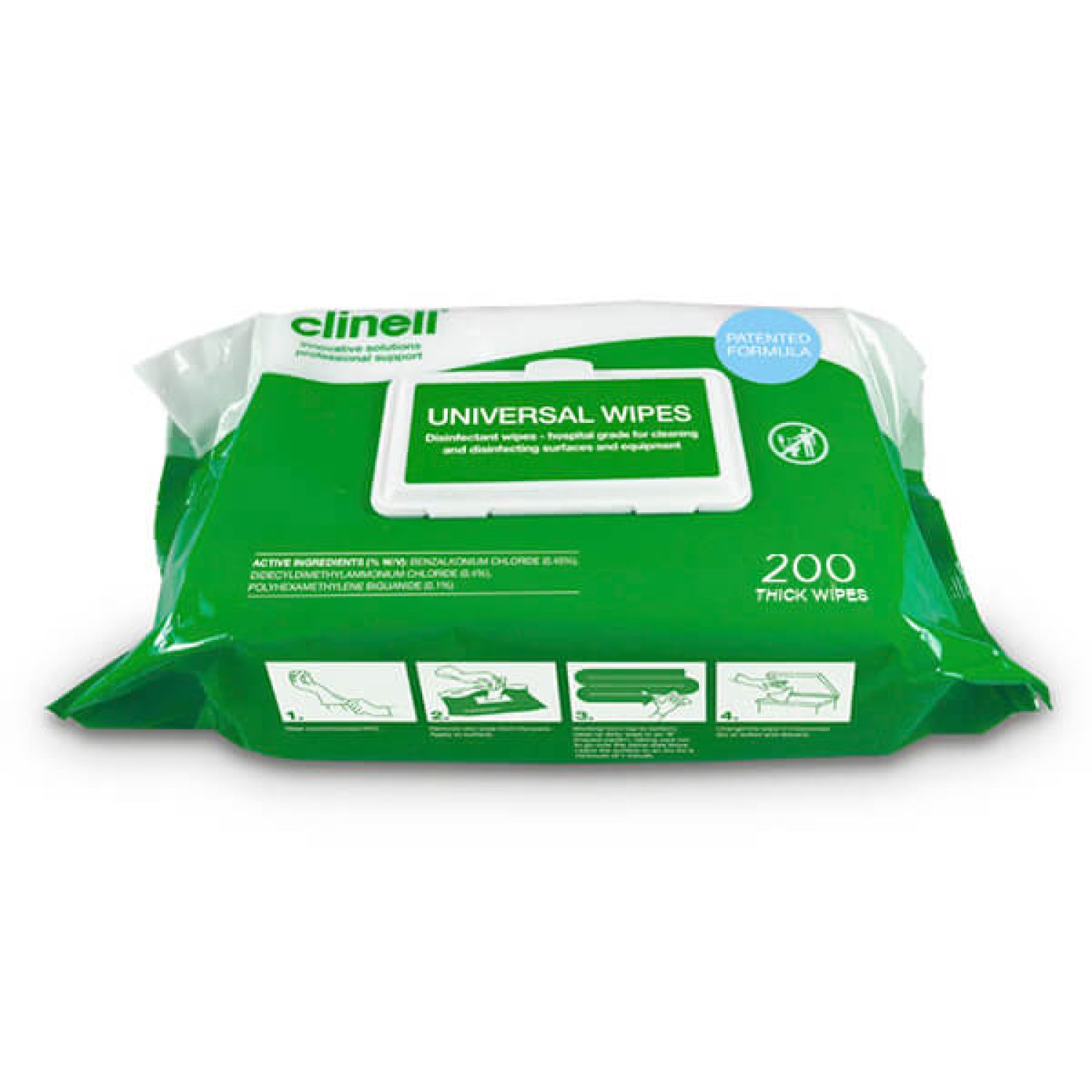 Clinell Universal Disinfectant Wipes - Packet of 200