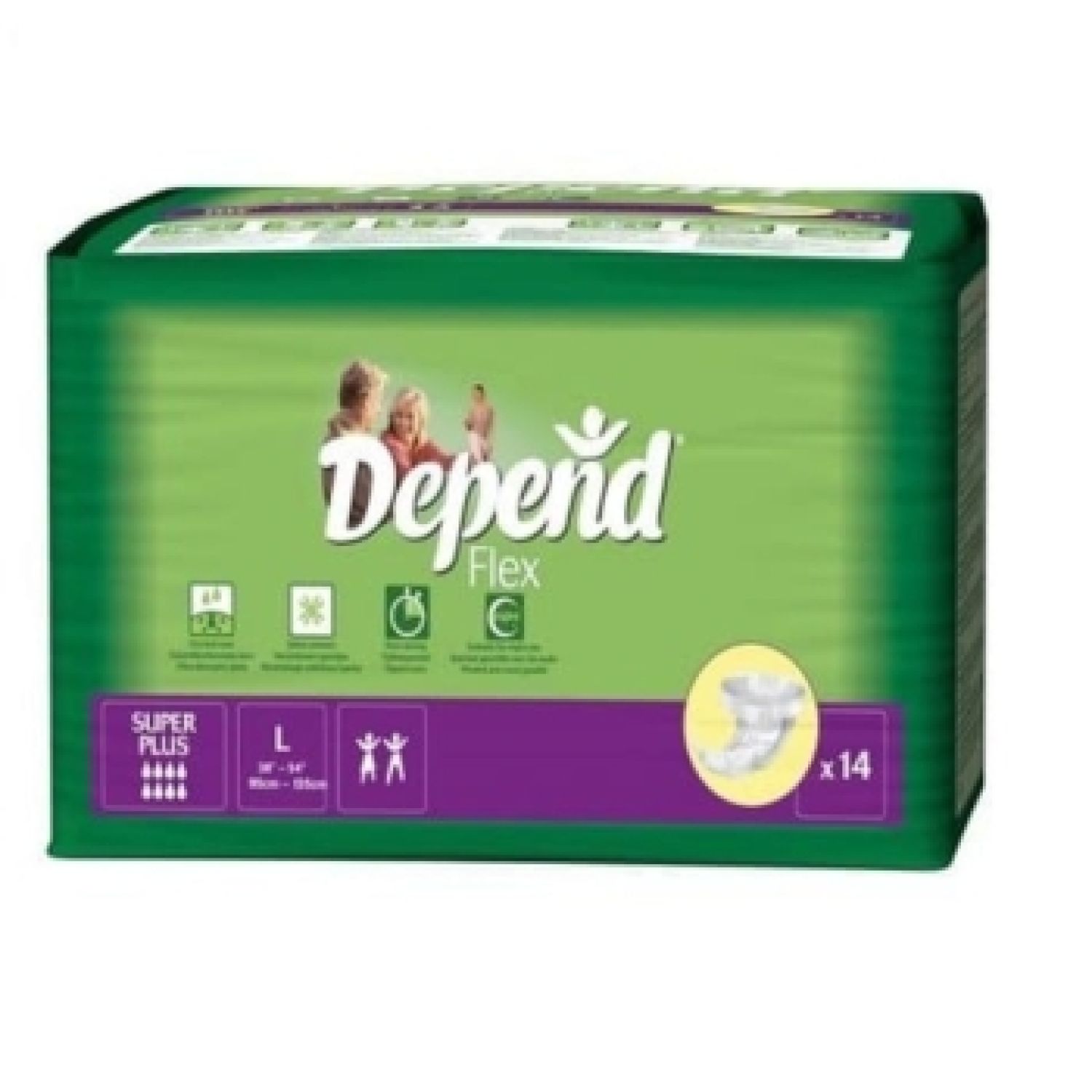 Depend Flex Super Plus Large - Packet of 14