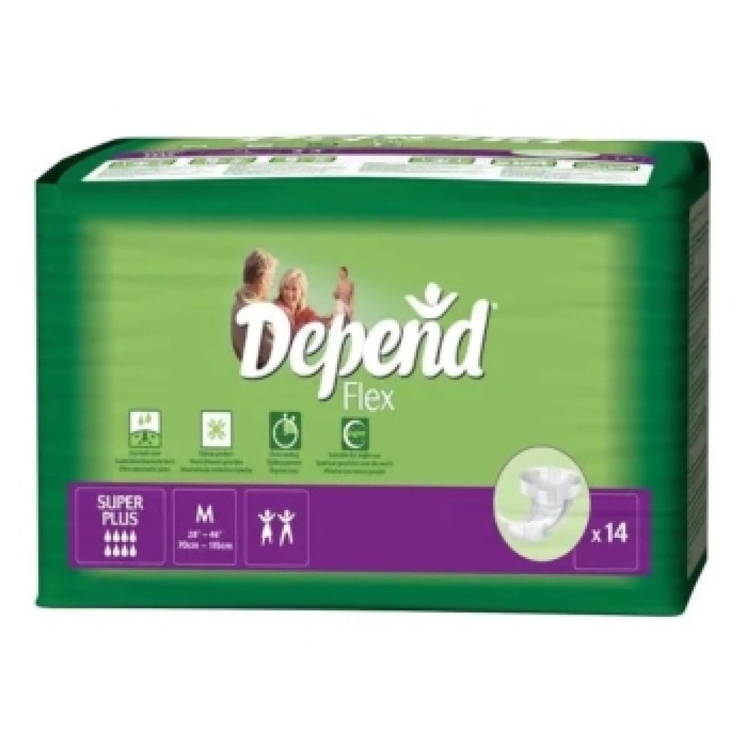 Depend Flex Super Plus M 14 - Packet of 14