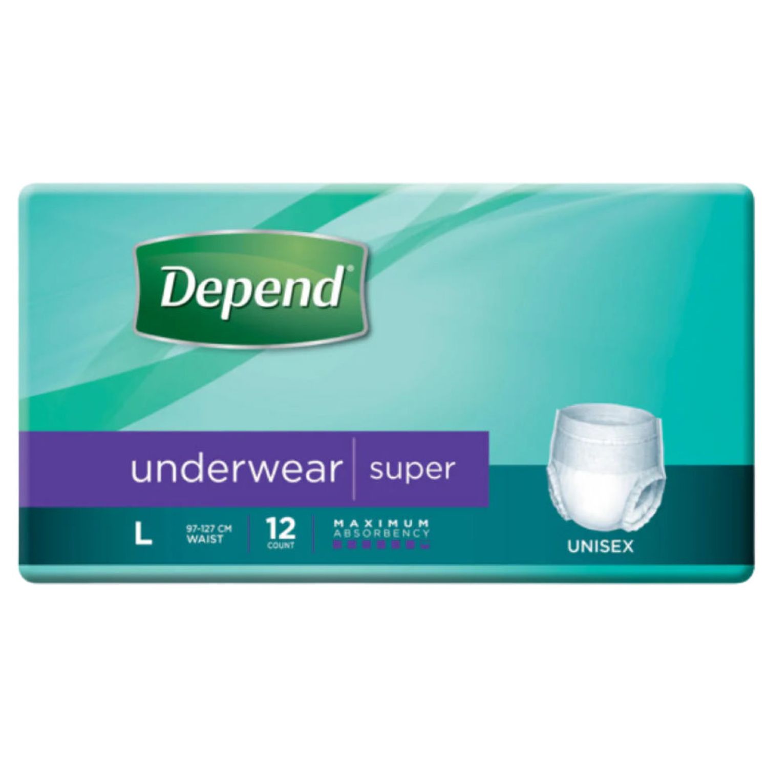 Depend Unisex Underwear Super - Packet of 12