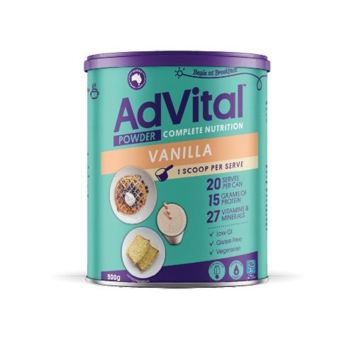 Flavour Creations AdVital Nutritionally Complete Vanilla Powder 500g - Each
