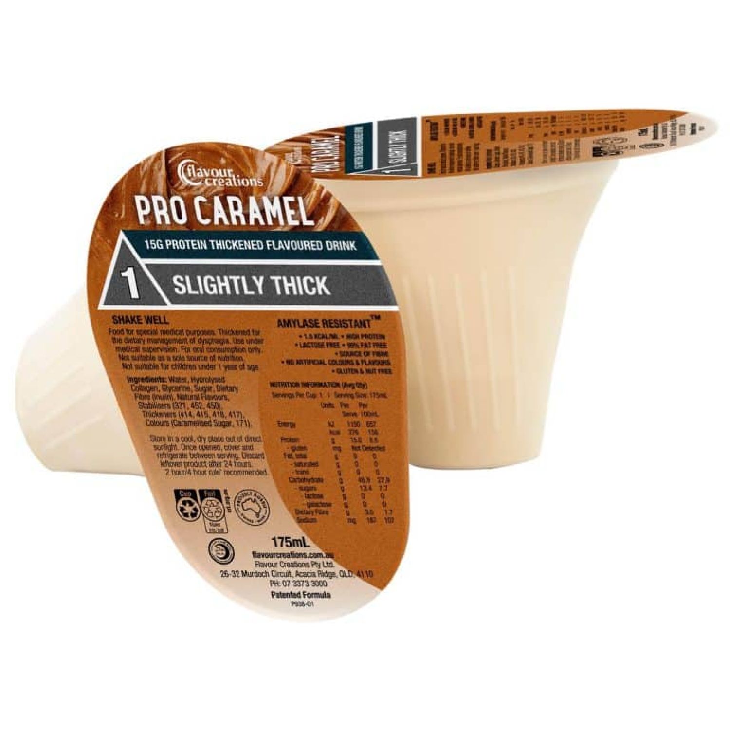 Flavour Creations Protein Caramel 1 Slightly Thick 175mL  - Box of 24
