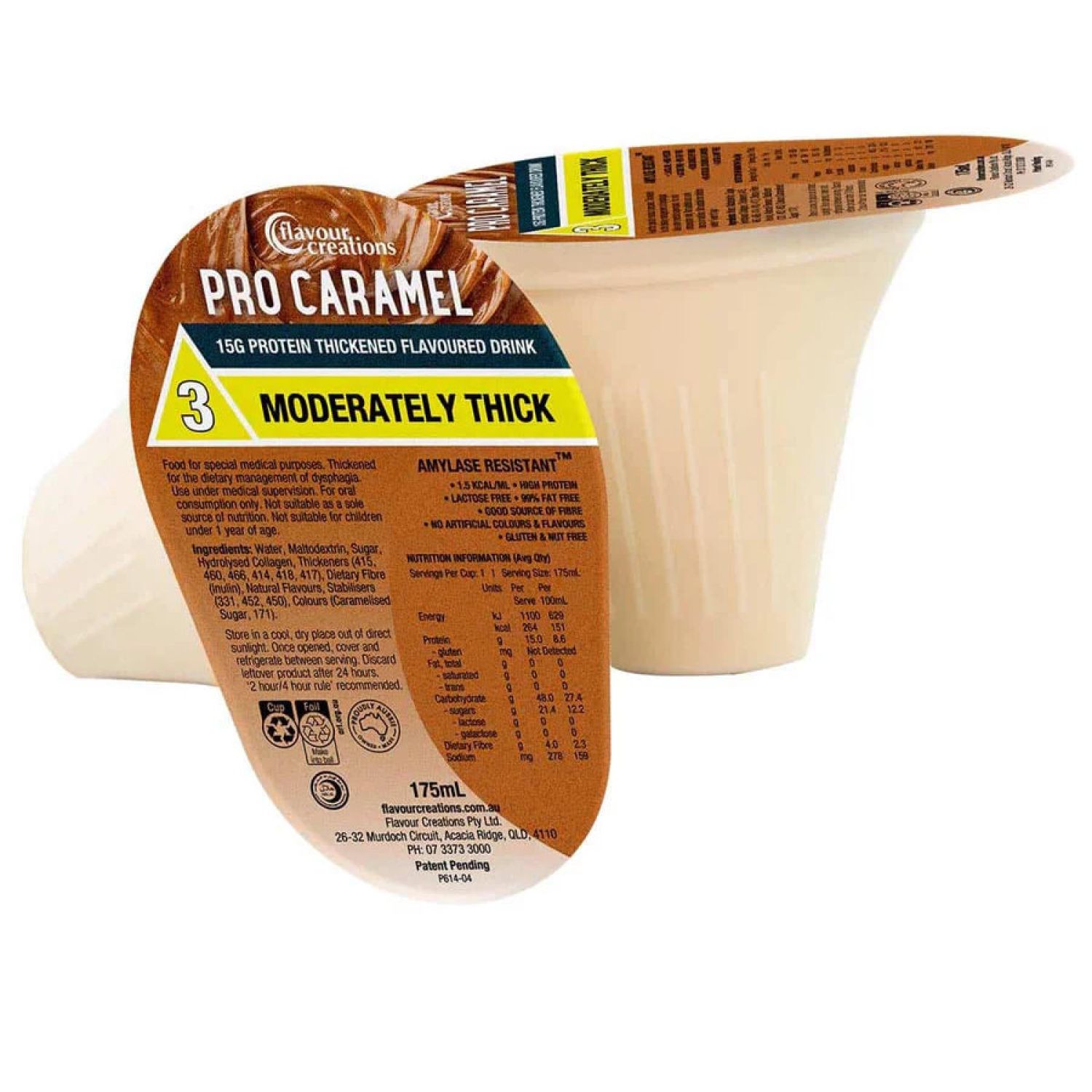 Flavour Creations Protein Caramel 400 / 3 Moderately Thick 175mL  - Box of 24