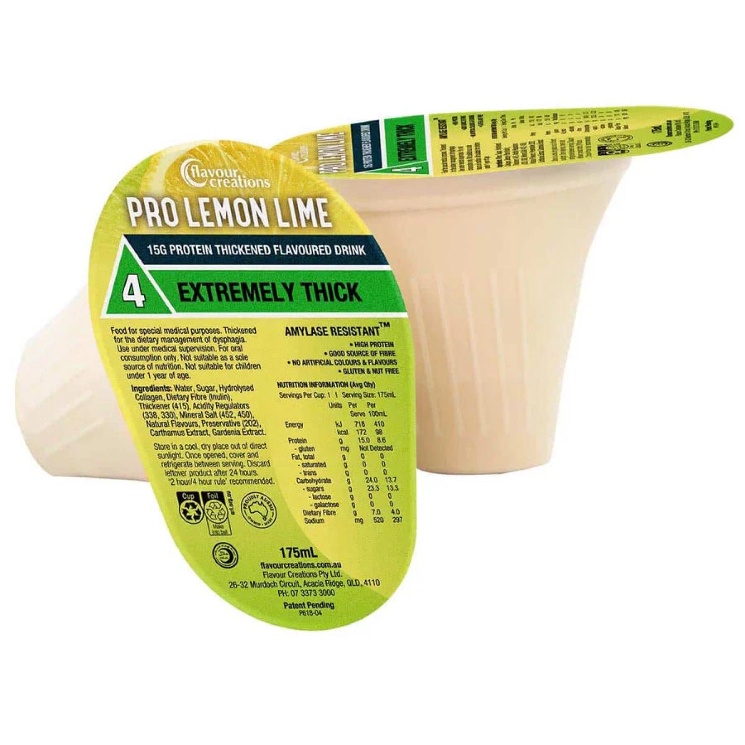 Flavour Creations Protein Lemon Lime 900 / 4 Extremely Thick 175mL  - Box of 24