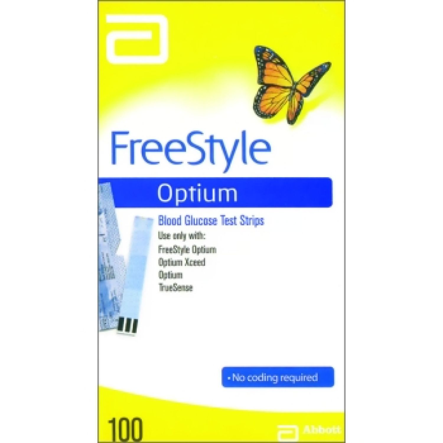 Freestyle Optium Blood Glucose Strips - Box of 100