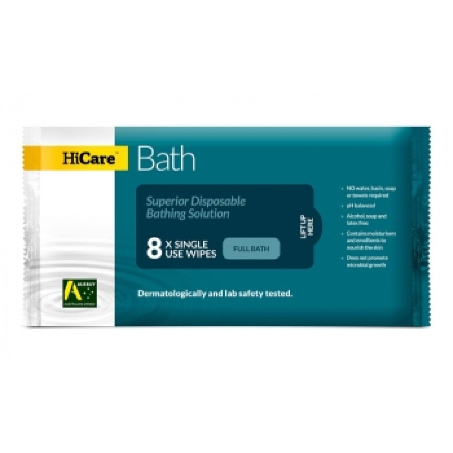Hicare Bath 8 Cloth Wipe Bag Bed Bath System - Carton of 25