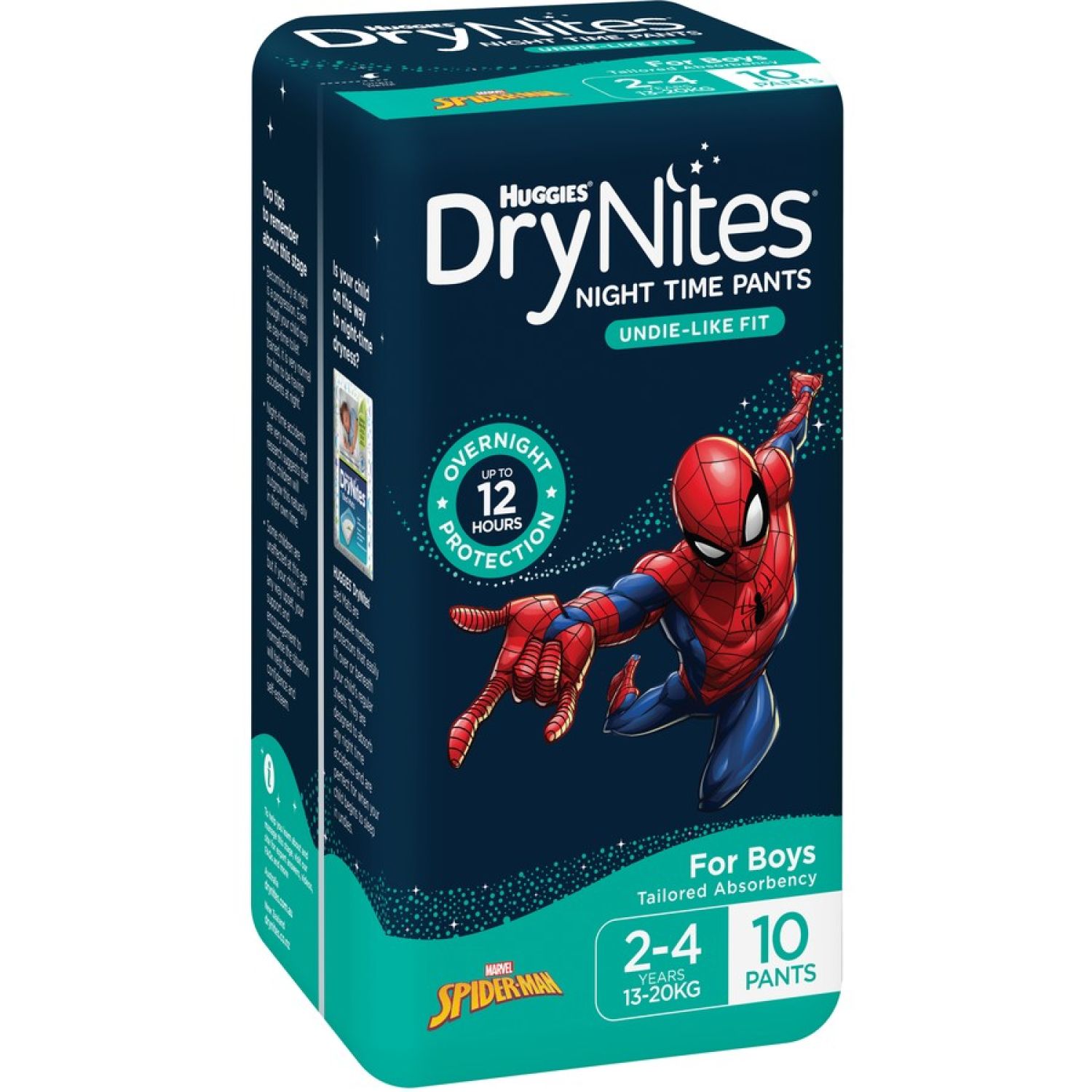 Huggies Drynites Pyjama Pants 2 4 Years Boy 13 20 Kg Blue - Packet of 10