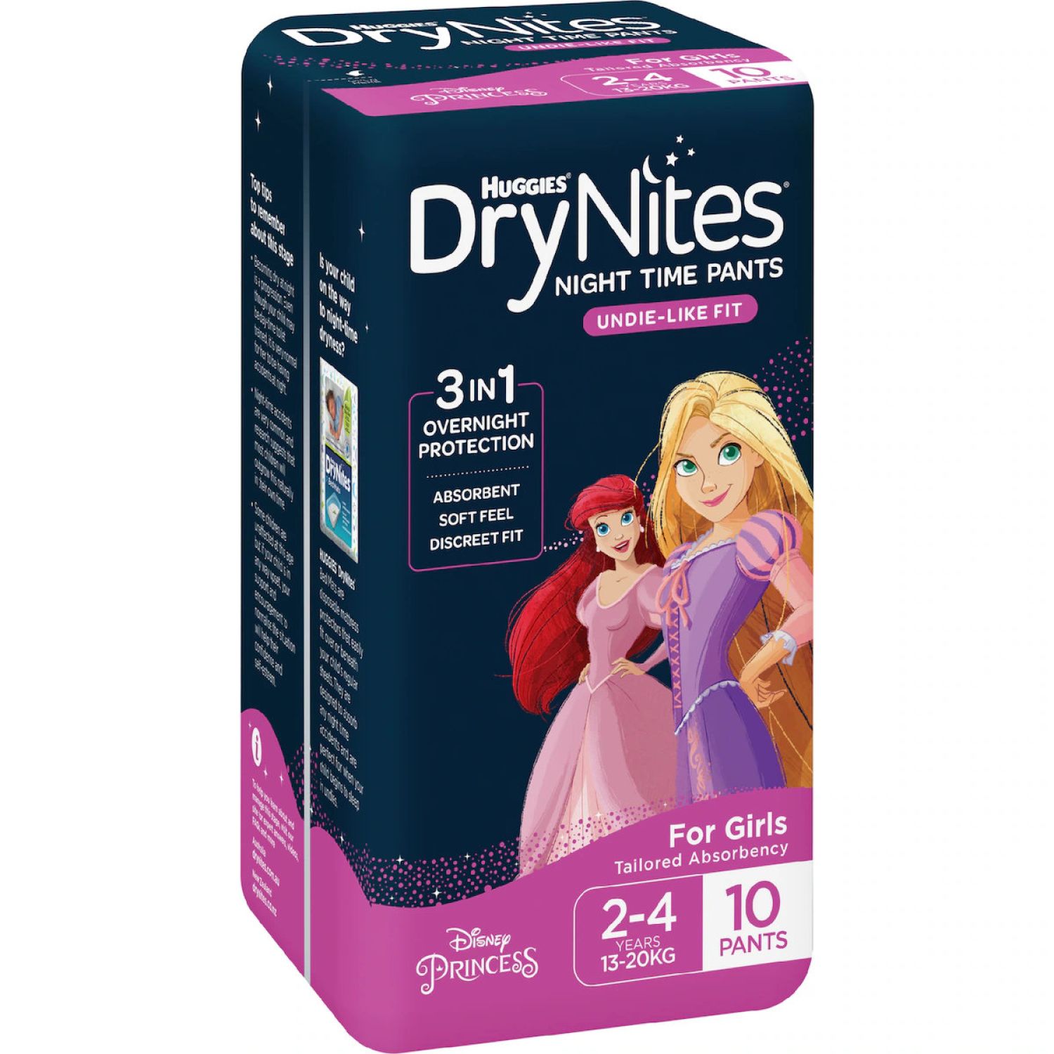Huggies Drynites Pyjama Pants 2-4 Years Girl 13-20 Kg Purple - Pack of 10