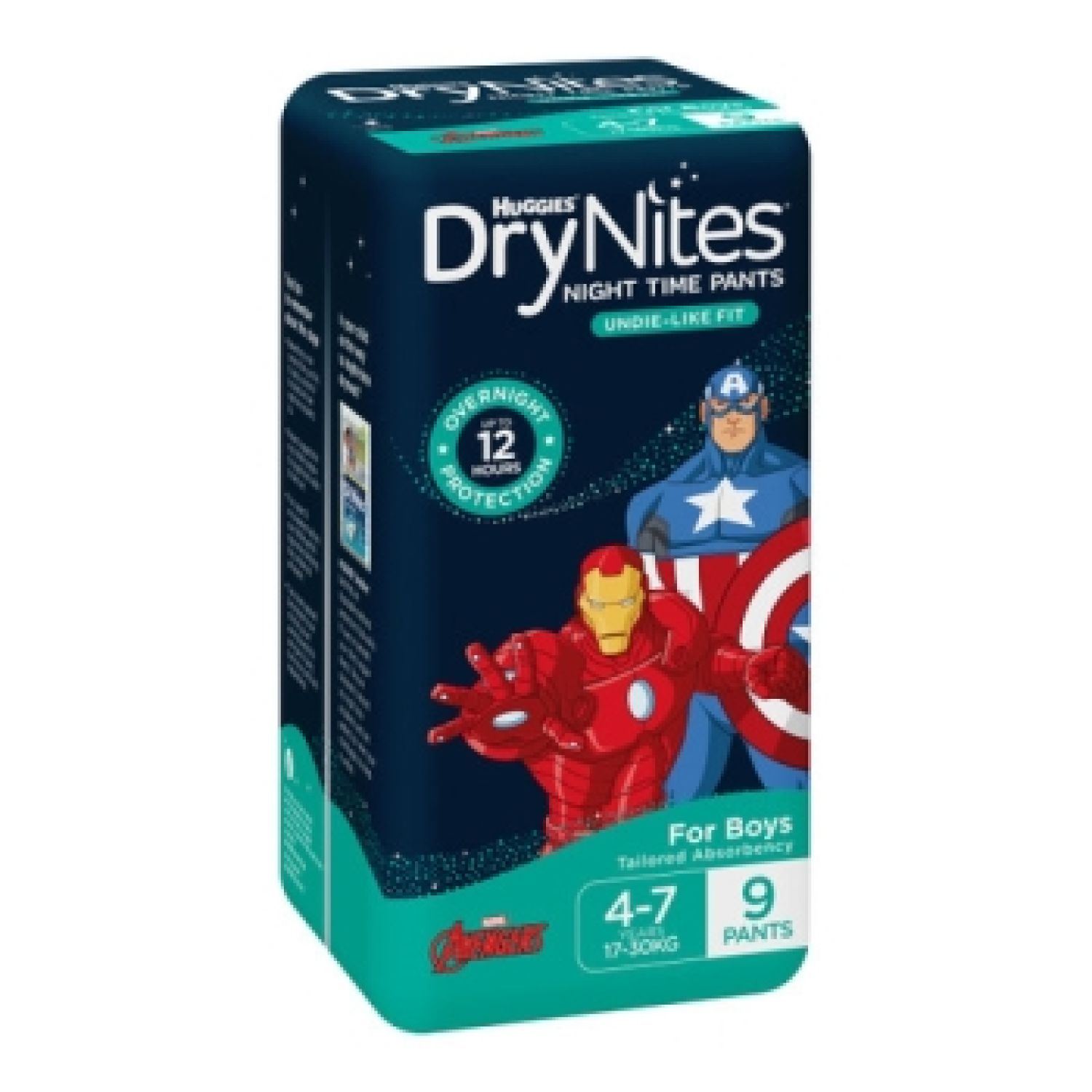 Huggies Drynites Pyjama Pants 4 7 Yrs Boy Blue - Packet of 9