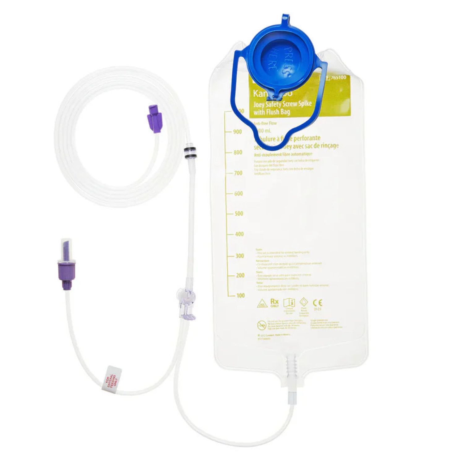 Covidien Kangaroo Joey Safety Screw Spike With Flush Bag 1000mL - Each