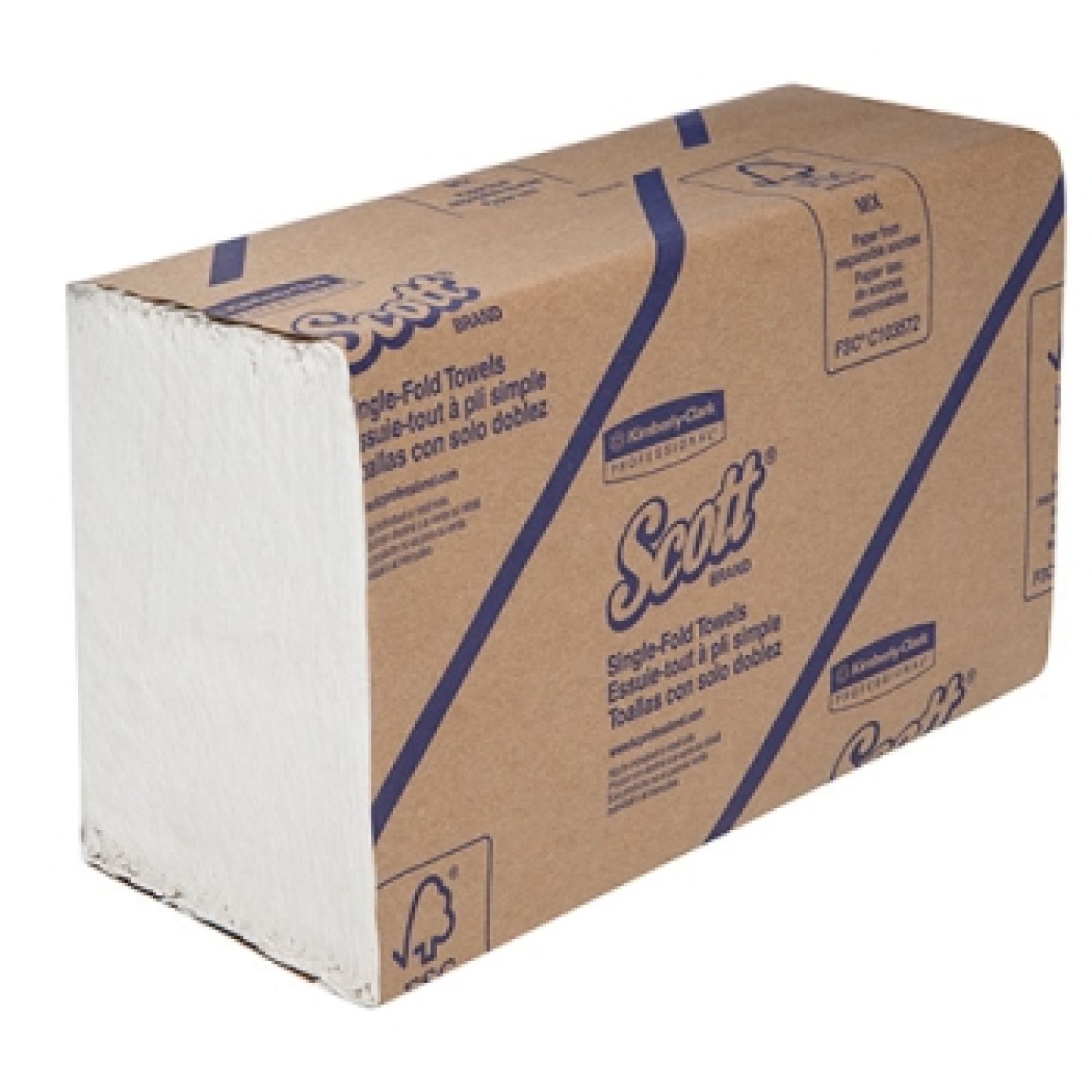 Scott Interfold Towel, 27 x 24cm, White, 250 Sheets/Pack, 16 Packs - Carton of 16