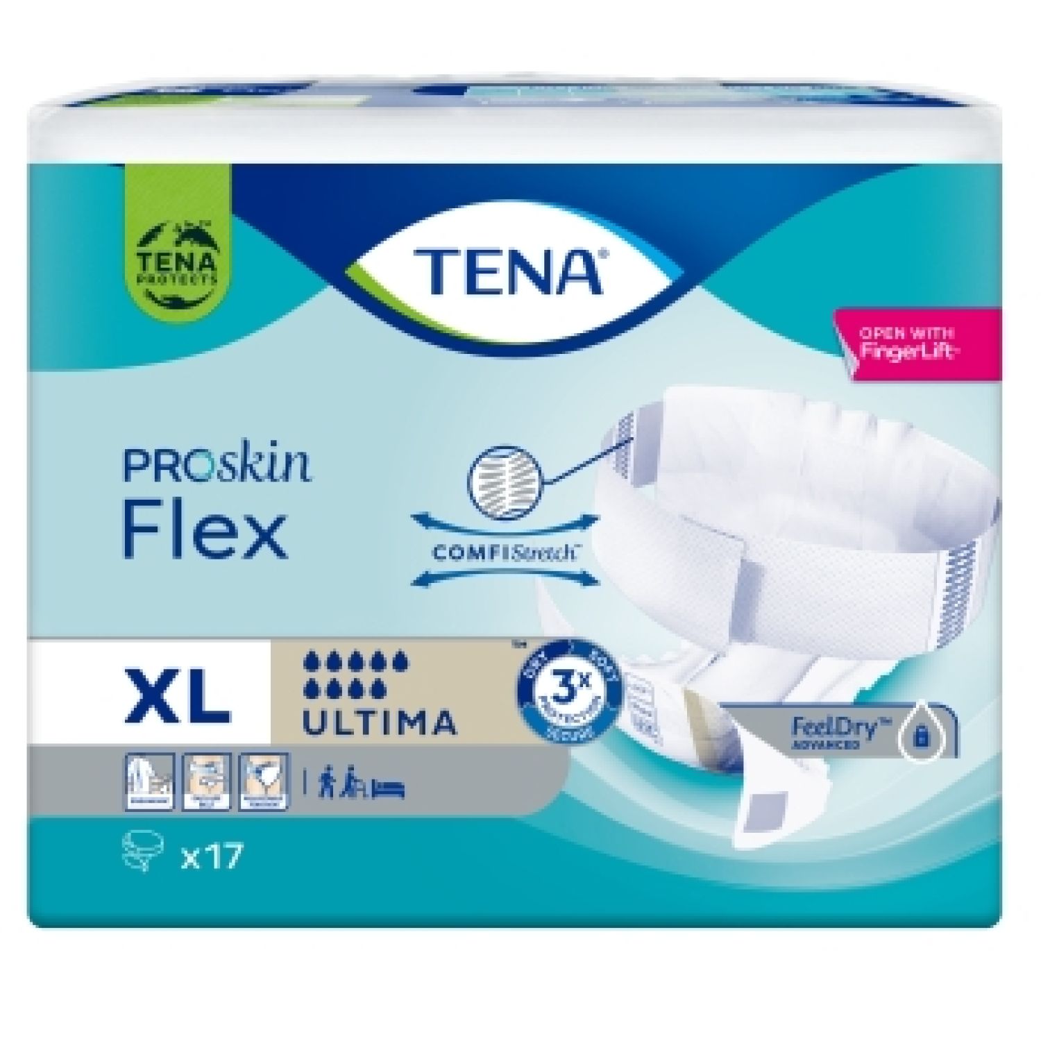 TENA Flex ProSkin Ultima Extra Large - Packet of 17