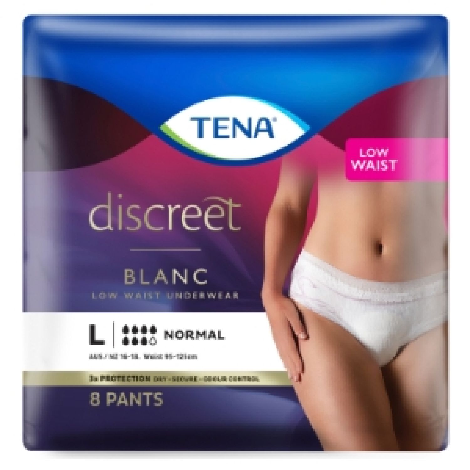 TENA Pants Women Discreet Blanc - Packet of 8