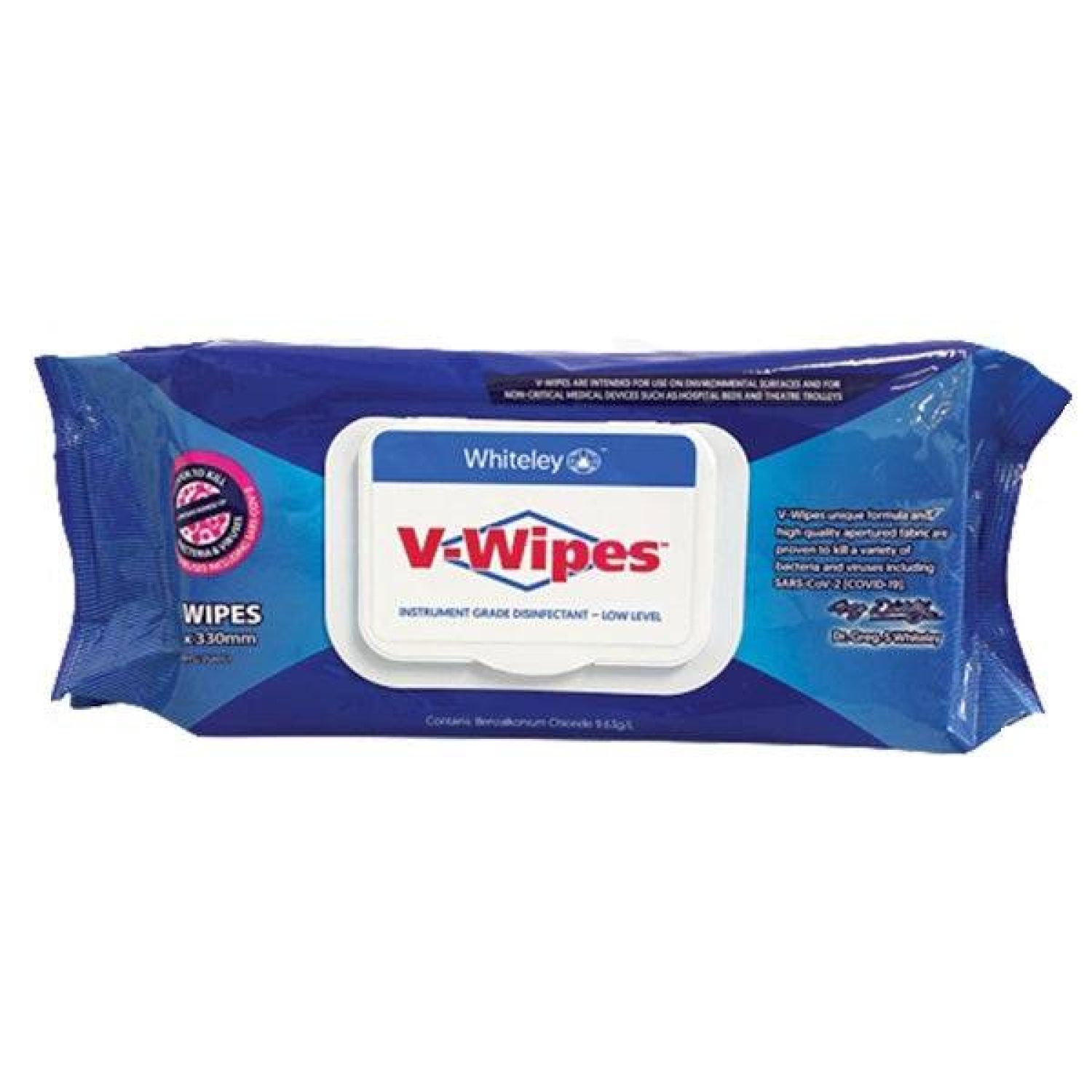 V-Wipes Disinfectant Wipes - Tub of 100