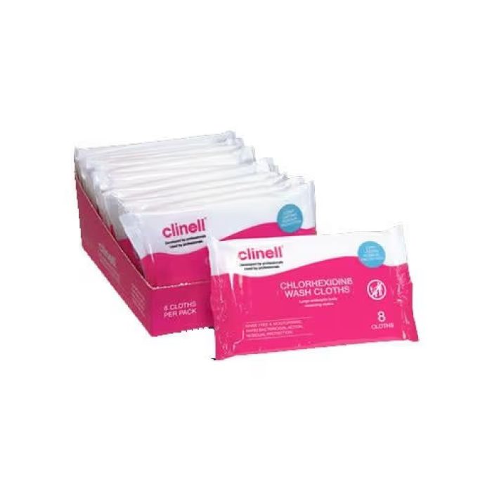 Clinell Chlorhexidine Wash Cloth - Pack of 8
