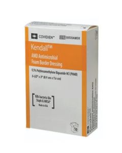 AMD Foam Dressing 8.9 x 7.6cm Anti-Microbial Fenestrated - Box of 50