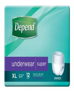 Depend Underwear Super Unisex XL 12 - Packet of 12