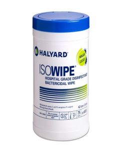 Halyard Isowipe Disinfectant Bactericidal Wipes - Tub - Tub of 75