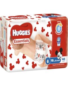 Huggies Nappies Essentials SIZE 6 Jun x 40 - Packet of 40