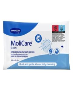 Molicare Skin Impregnated Wash Gloves P8 - Packet of 8