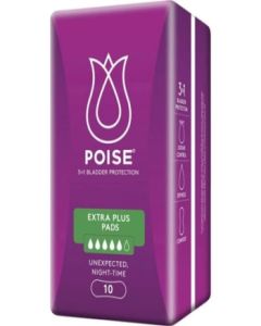 Poise Extra Plus Pads - Pack of 10