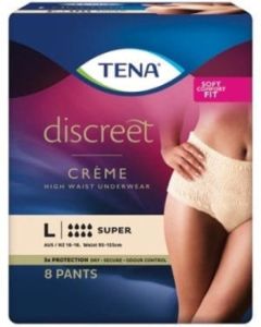 TENA Pants Discreet Super High Waist Creme - Packet of 8